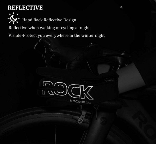 ROCKBROS Luvas de ciclismo inverno motocicleta bicicleta MTB