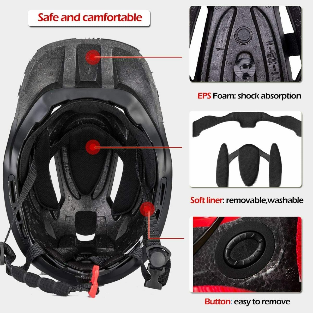 ROCKBROS Capacete infantil TT-32S com protetor de queixo removível