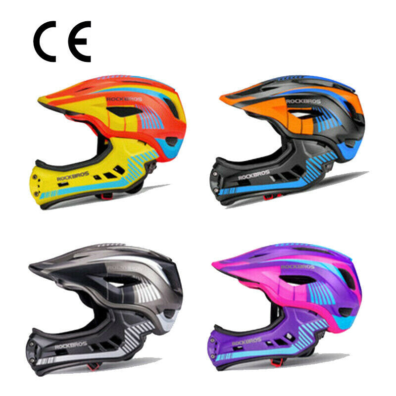 ROCKBROS Capacete infantil TT-32S com protetor de queixo removível
