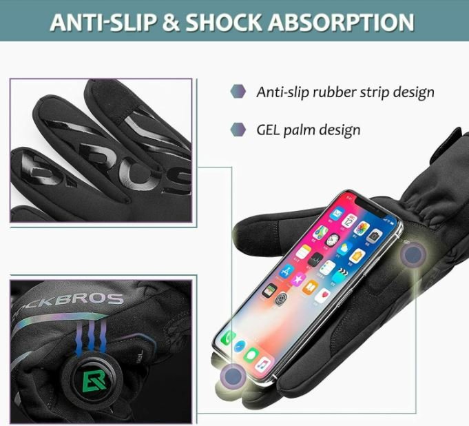 Rockbros luvas de ciclismo de inverno para motocicletas