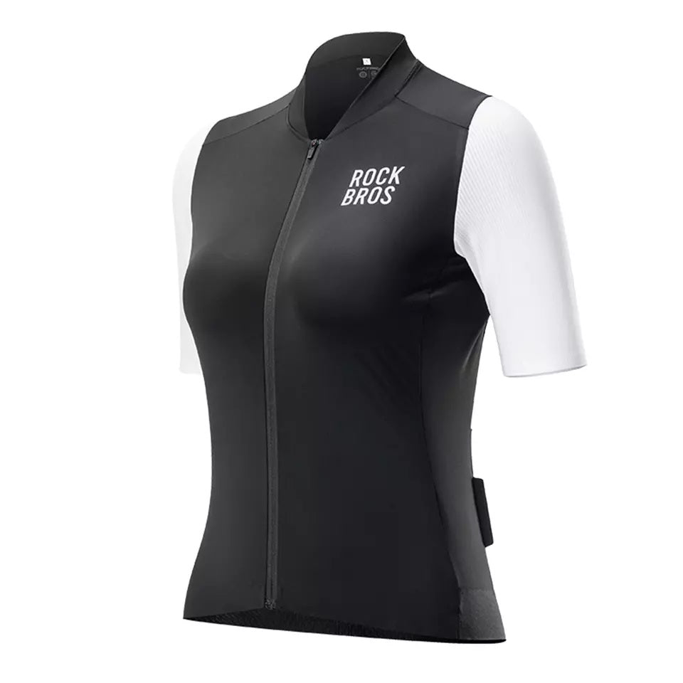 ROCKBROS camisa de ciclismo feminina de manga curta camisa de ciclismo jaqueta de verão para bicicleta camisa de ciclismo camisa de bicicleta de estrada com 3 bolsos traseiros roupas de ciclismo mtb respirável