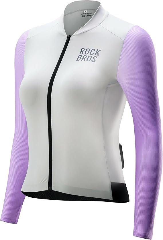 ROCKBROS camisa de ciclismo feminina de manga comprida camisa de ciclismo jaqueta de verão para bicicleta camisa de ciclismo camisa de bicicleta de estrada com 3 bolsos traseiros roupas de ciclismo mtb respirável