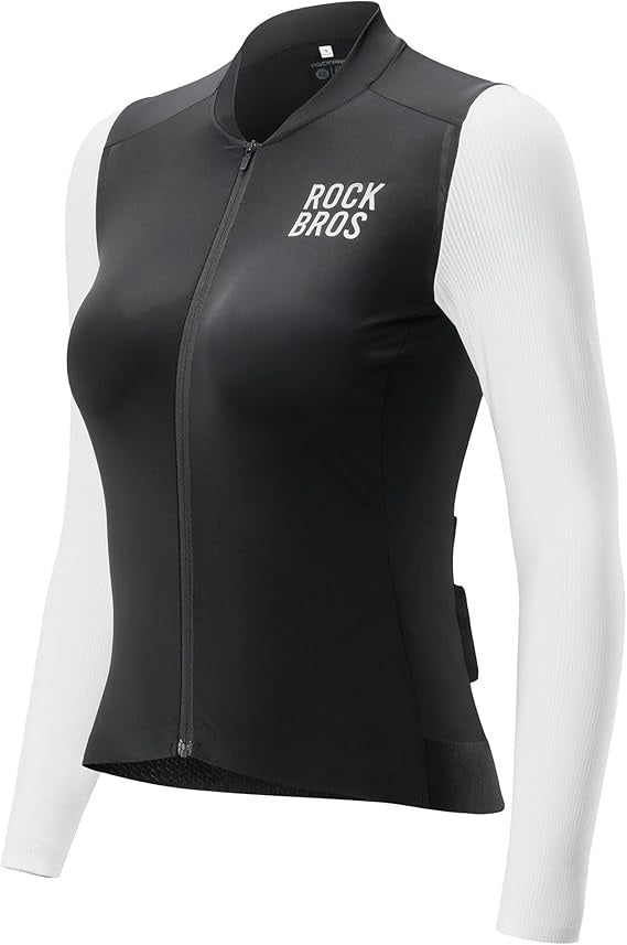 ROCKBROS camisa de ciclismo feminina de manga comprida camisa de ciclismo jaqueta de verão para bicicleta camisa de ciclismo camisa de bicicleta de estrada com 3 bolsos traseiros roupas de ciclismo mtb respirável