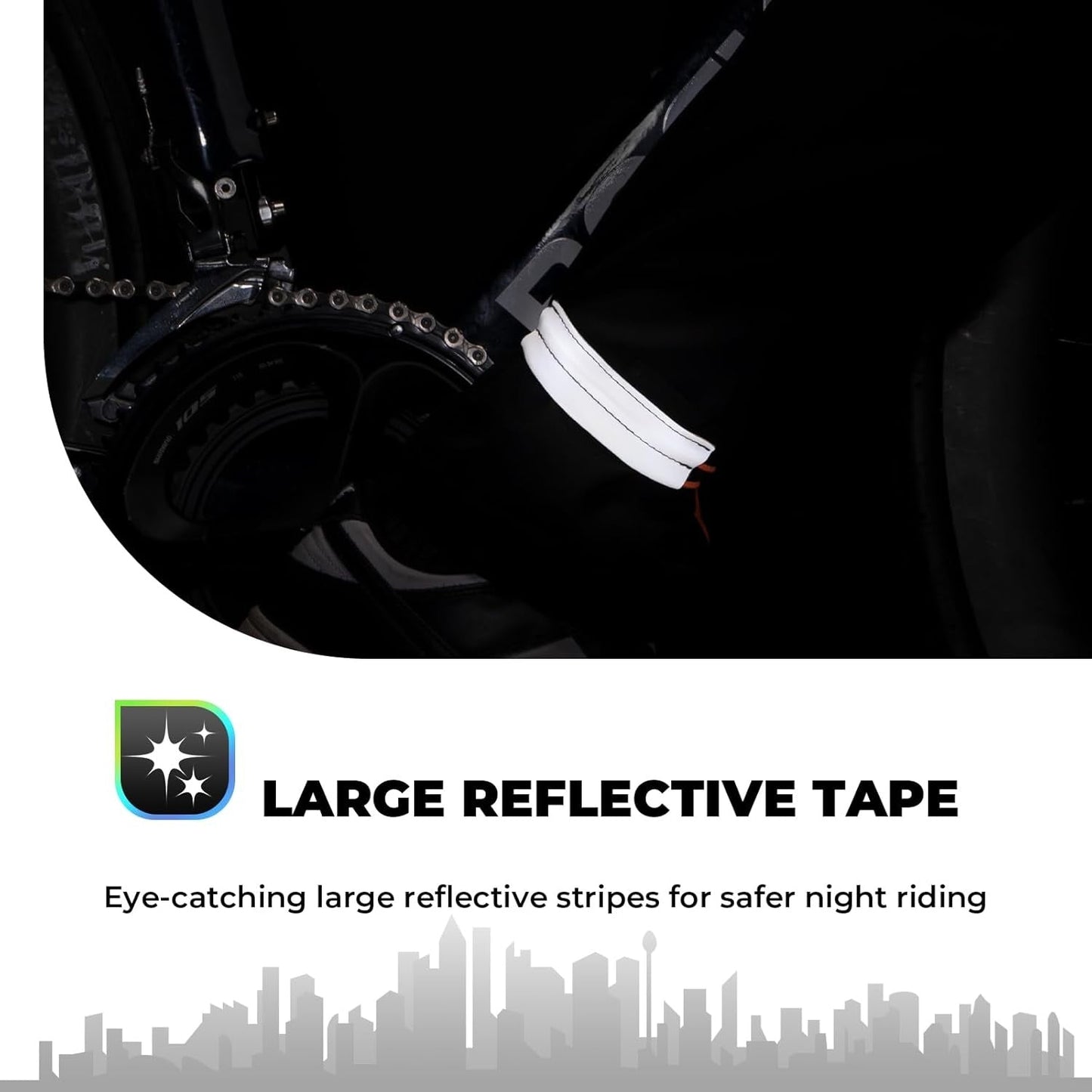 ROCKBROS Faixa elástica para calças, protetor de calças de bicicleta, faixa reflexiva para corrida ao ar livre, ciclismo, corrida, 1 par