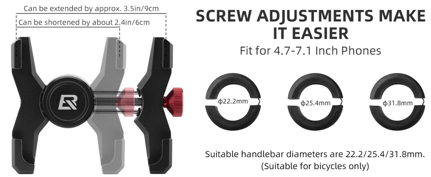 Suporte para celular de bicicleta ROCKBROS suporte para celular no guidão para smartphone 4,7-7,09 polegadas