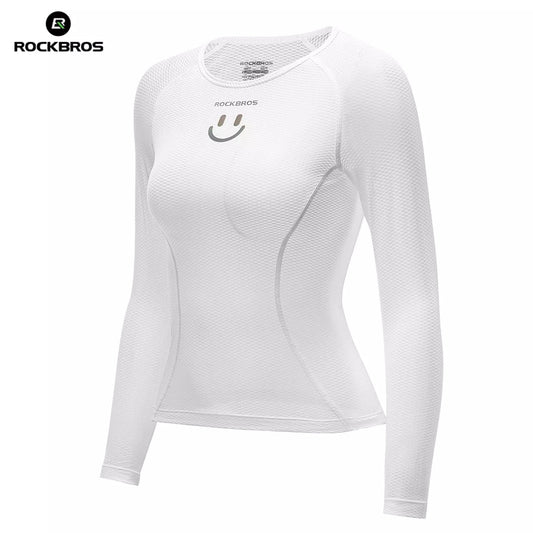 Camisa de manga comprida ROCKBROS camisa de ciclismo feminina, respirável, de secagem rápida, roupas de bicicleta, feminina, adequada para corrida, tênis, caminhada, camiseta esportiva básica