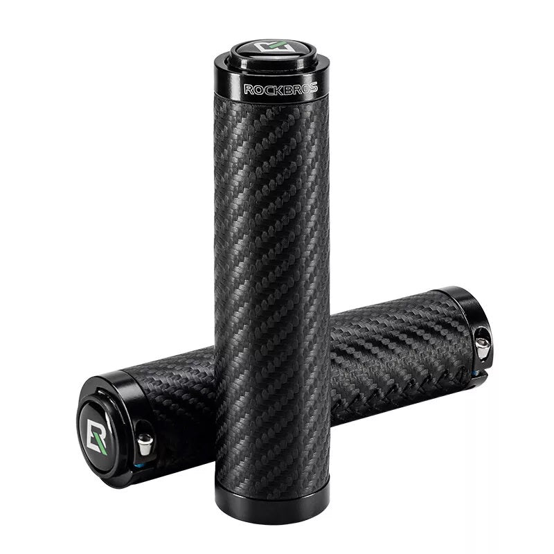 ROCKBROS Apertos de bicicleta Padrão de carbono Apertos de guiador de bicicleta com trava dupla 22,2 mm