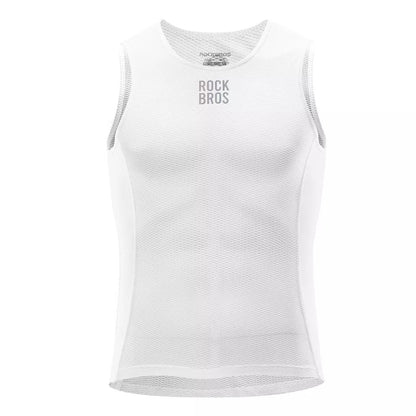 ROCKBROS Camiseta masculina de ciclismo, regata respirável, camada base branca