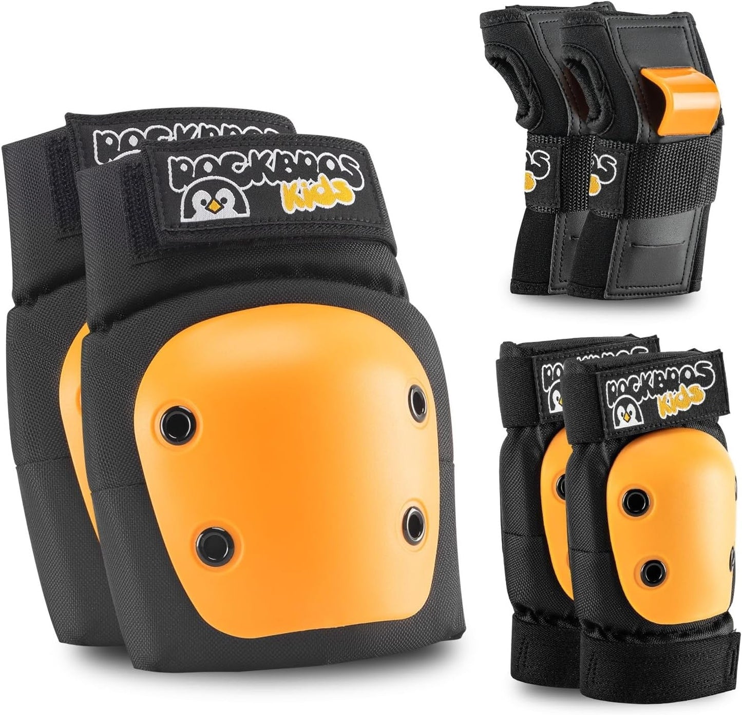 Joelheiras ROCKBROS conjunto 6 em 1 infantil protetores de skate joelheiras em linha almofadas de pulso e cotoveleiras bicicleta skate esportes para meninas e meninos