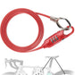 ROCKBROS bloqueio de cabo de bicicleta 150 cm com código numérico anti-roubo para bicicleta scooter carrinho de bebê vermelho/preto