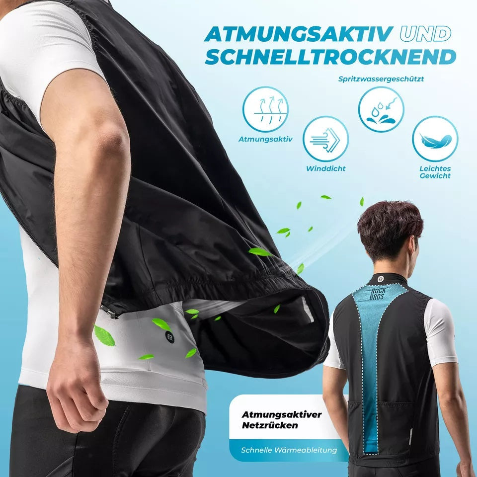 Rockbros colete de vento ciclismo esportes colete à prova de vento aviso colete bicicleta sem mangas jaqueta repelente de água colete softshell