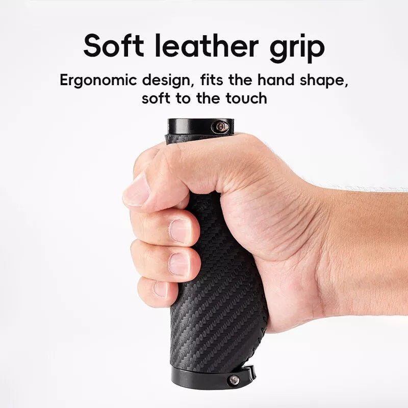 ROCKBROS Apertos de bicicleta Padrão de carbono Apertos de guiador de bicicleta com trava dupla 22,2 mm