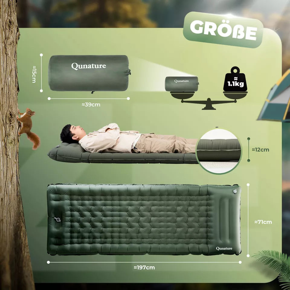 Tapete de dormir inflável QUNATURE 197 * 71 cm colchão inflável 2 cores