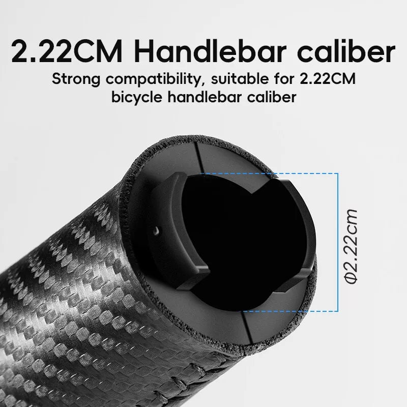 ROCKBROS Apertos de bicicleta Padrão de carbono Apertos de guiador de bicicleta com trava dupla 22,2 mm