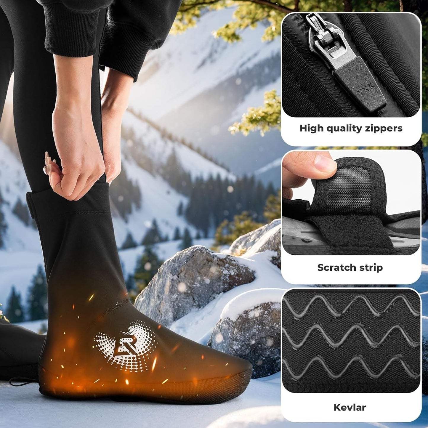 ROCKBROS capas de sapatos de bicicleta LF1274 capas de sapatos quentes, repelentes de água, adequadas para -5 a 10 graus para bicicleta de estrada MTB