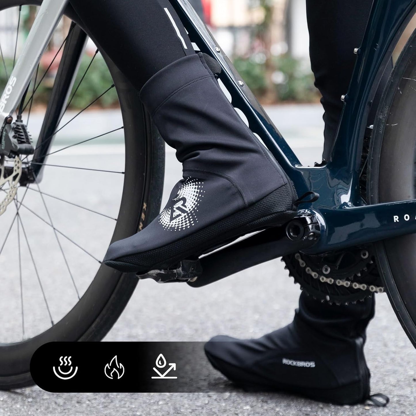 ROCKBROS capas de sapatos de bicicleta LF1274 capas de sapatos quentes, repelentes de água, adequadas para -5 a 10 graus para bicicleta de estrada MTB
