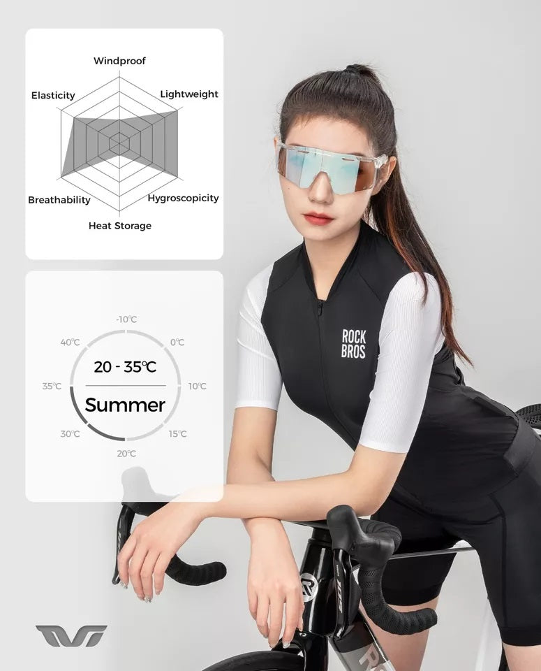 ROCKBROS camisa de ciclismo feminina de manga curta camisa de ciclismo jaqueta de verão para bicicleta camisa de ciclismo camisa de bicicleta de estrada com 3 bolsos traseiros roupas de ciclismo mtb respirável
