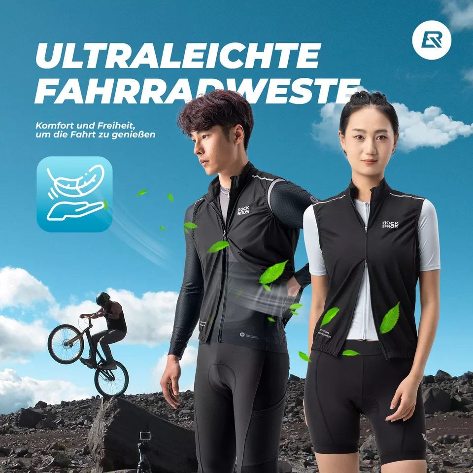 Rockbros colete de vento ciclismo esportes colete à prova de vento aviso colete bicicleta sem mangas jaqueta repelente de água colete softshell