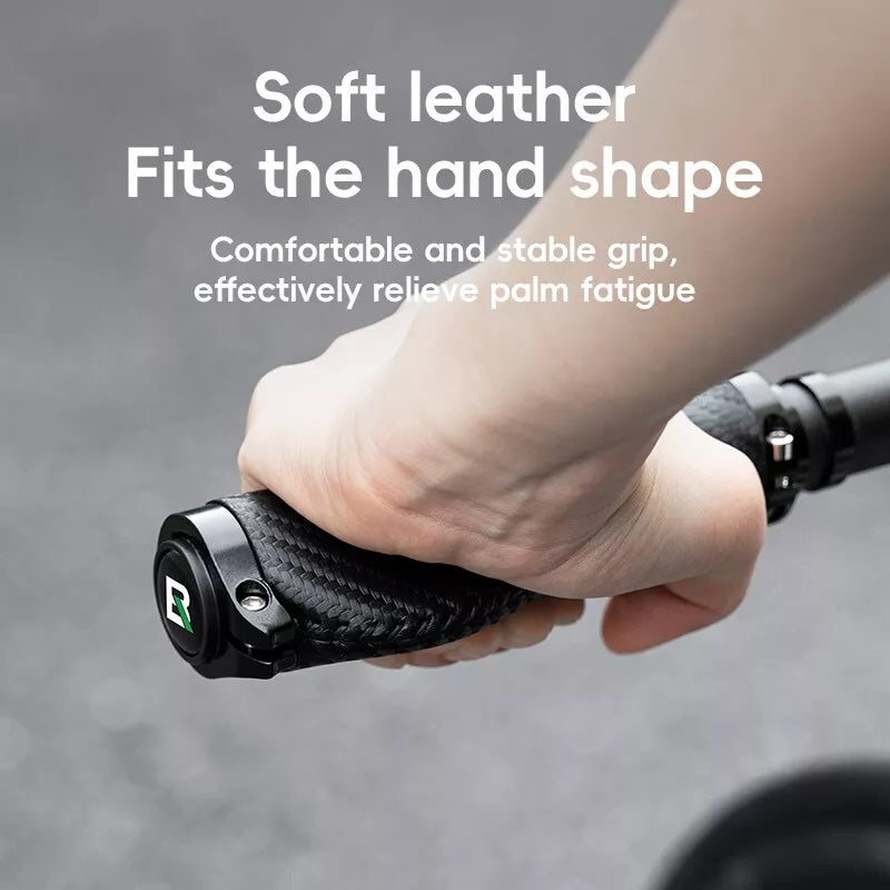 ROCKBROS Apertos de bicicleta Padrão de carbono Apertos de guiador de bicicleta com trava dupla 22,2 mm