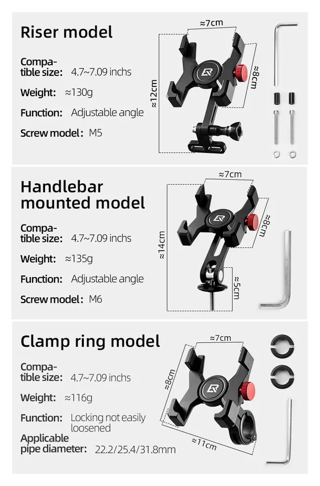 Suporte para celular de bicicleta ROCKBROS suporte para celular no guidão para smartphone 4,7-7,09 polegadas
