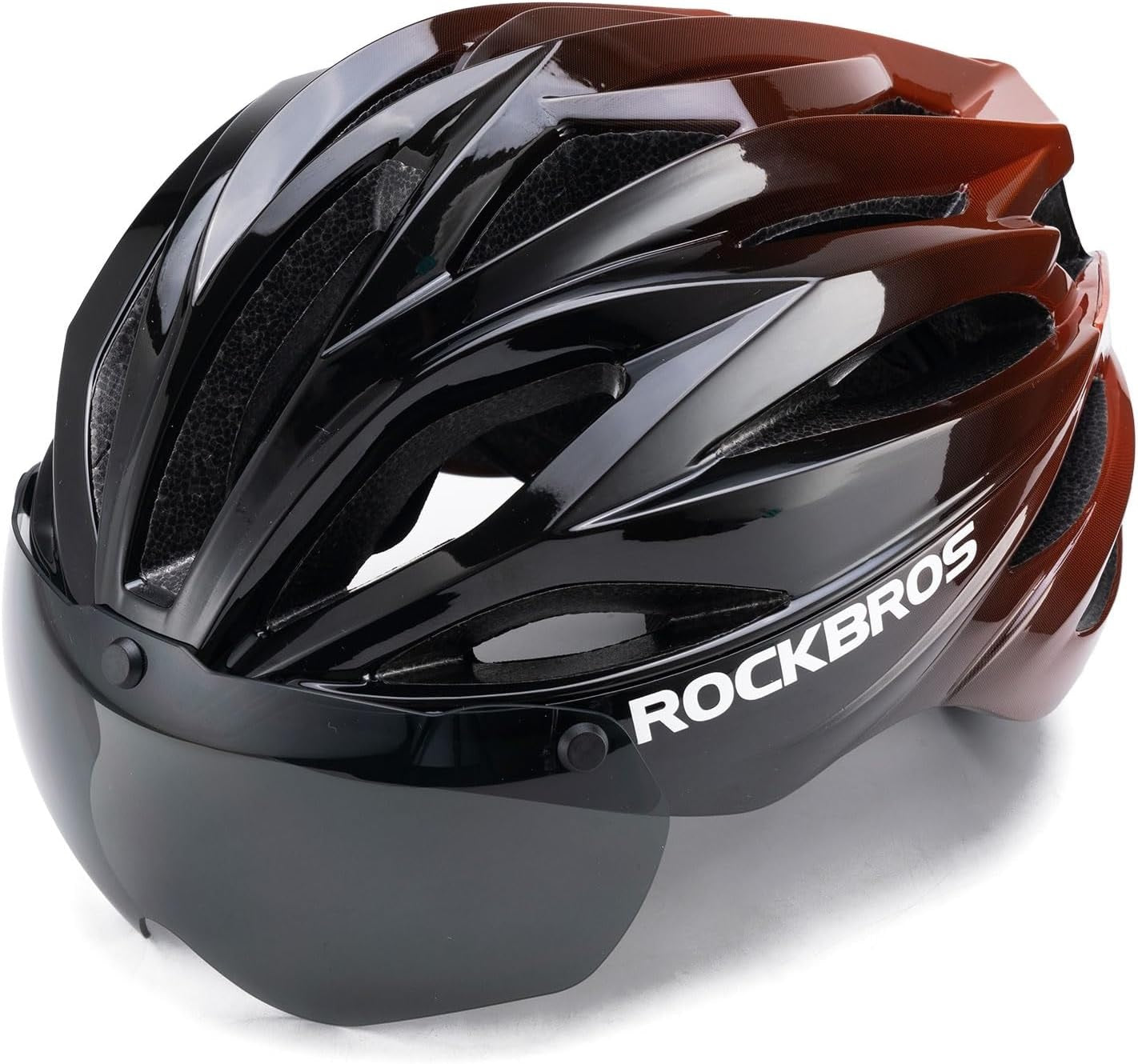 Capacete de bicicleta adulto ROCKBROS com viseira magnética removível respirável ajustável para homens e mulheres 58-62cm