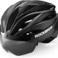 Capacete de bicicleta adulto ROCKBROS com viseira magnética removível respirável ajustável para homens e mulheres 58-62cm