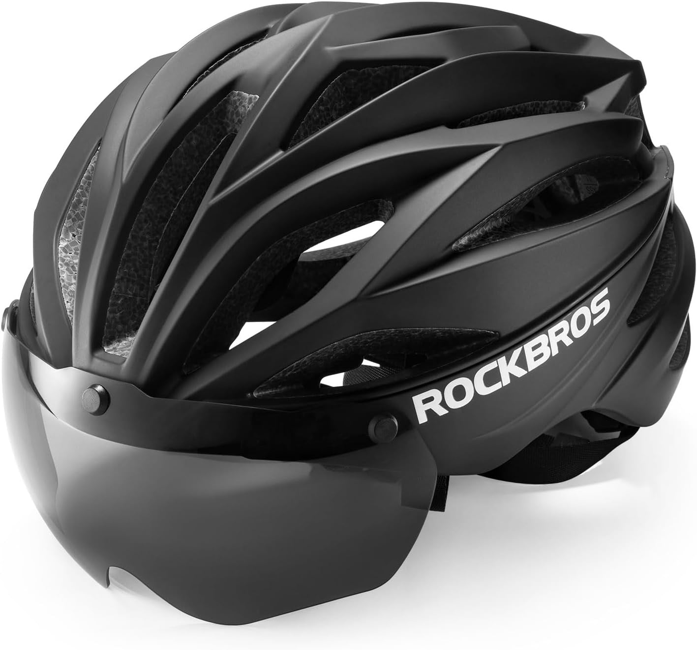 Capacete de bicicleta adulto ROCKBROS com viseira magnética removível respirável ajustável para homens e mulheres 58-62cm