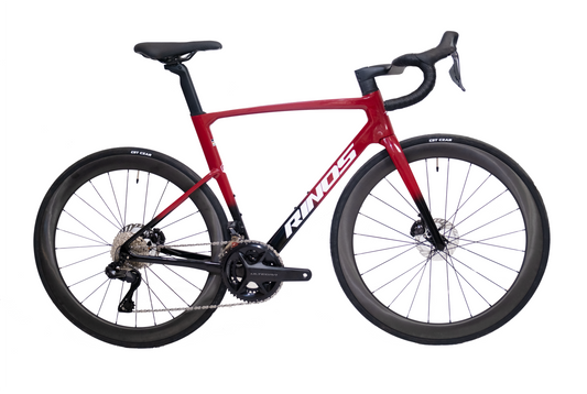 RINOS bicicleta de estrada em carbono Odin7.1 Shimano Ultegra Di2 Vermelha XS com rodas de carbono – 24 velocidades