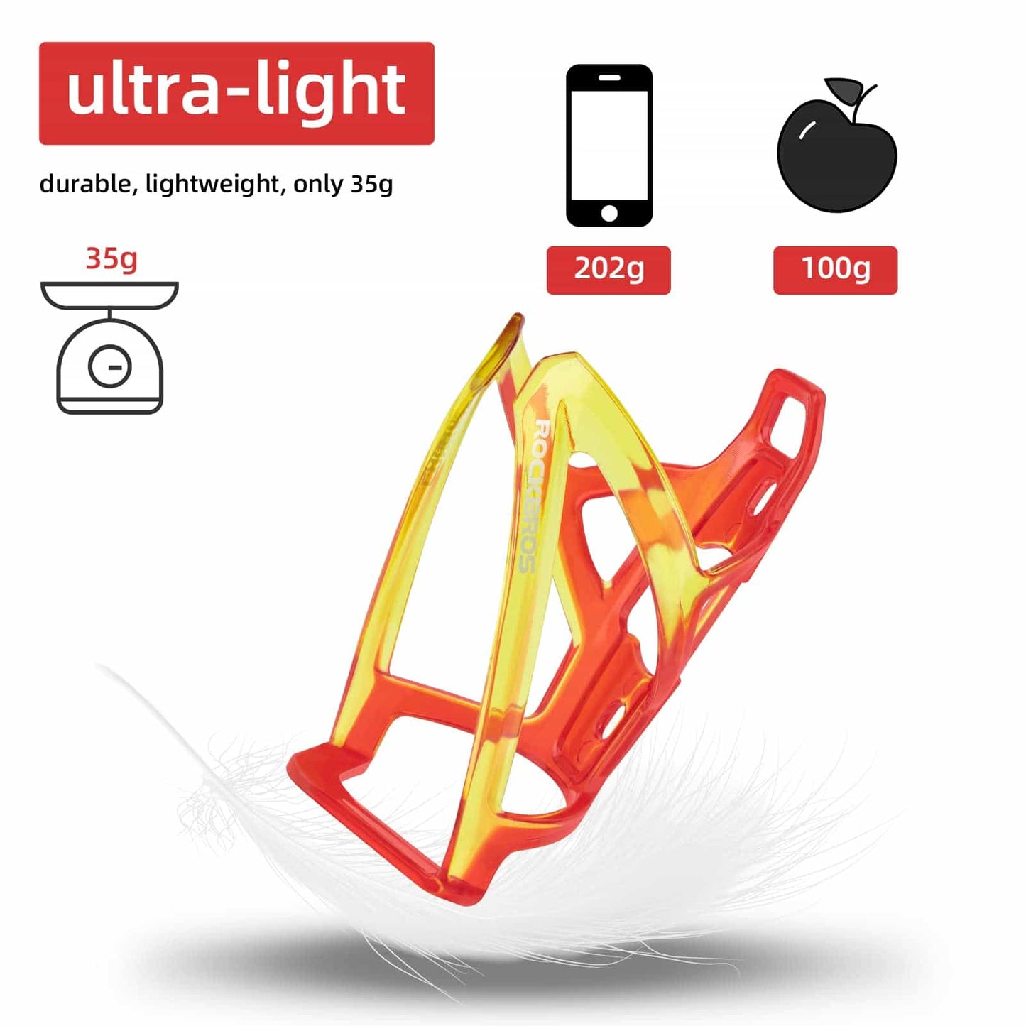 Suporte para garrafa de bicicleta em policarbonato leve de 35g da ROCKBROS