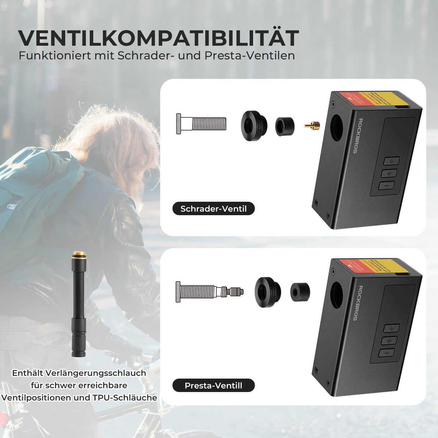 Mini Bomba Elétrica Portátil para Bicicleta AS240 Pro ROCKBROS