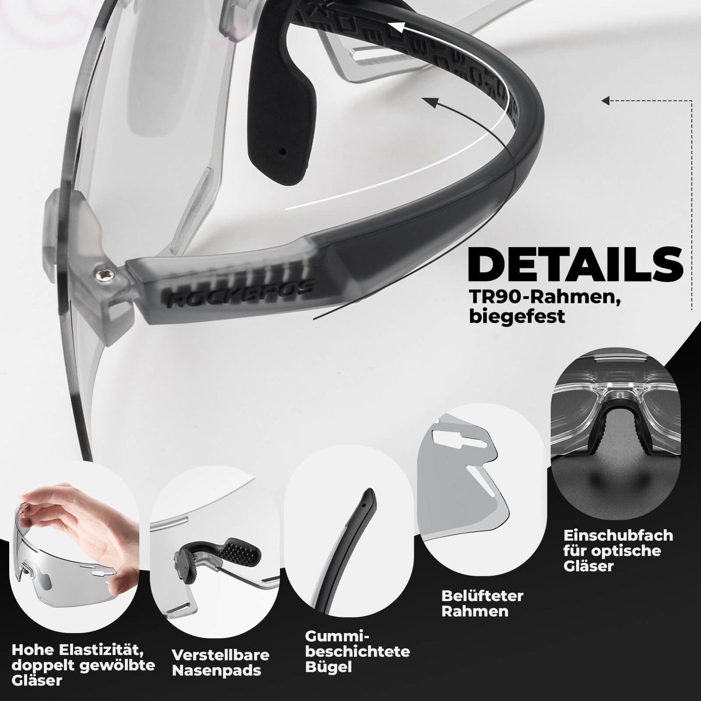 Óculos de sol, óculos de ciclismo à prova de vento para esportes ao ar livre, ROCKBROS