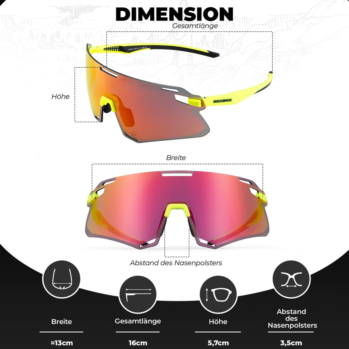 Óculos de sol, óculos de ciclismo à prova de vento para esportes ao ar livre, ROCKBROS