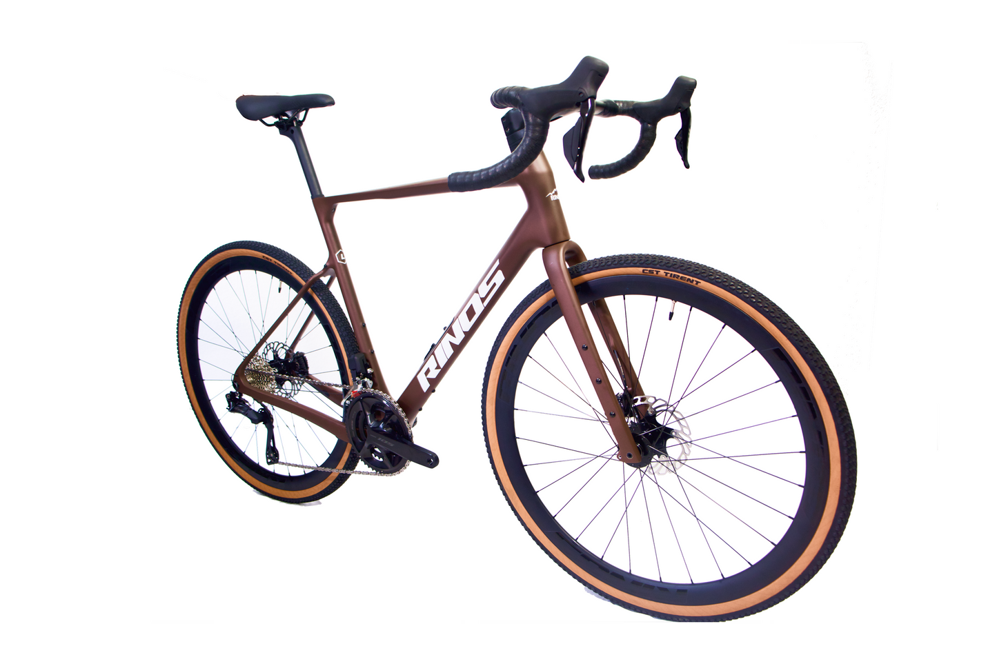 RINOS Gravel em Carbono Sandman8.0 Shimano 105 Di2 Café
