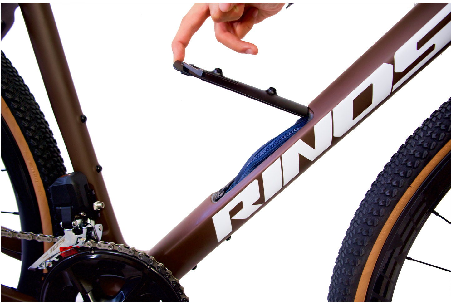 RINOS Gravel em Carbono Sandman8.0 Shimano 105 Di2 Café