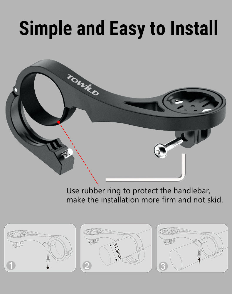 Towild as90 guiador de bicicleta lanterna suporte extensão para bicicleta computador luz e gopro garmin xoss igpsport