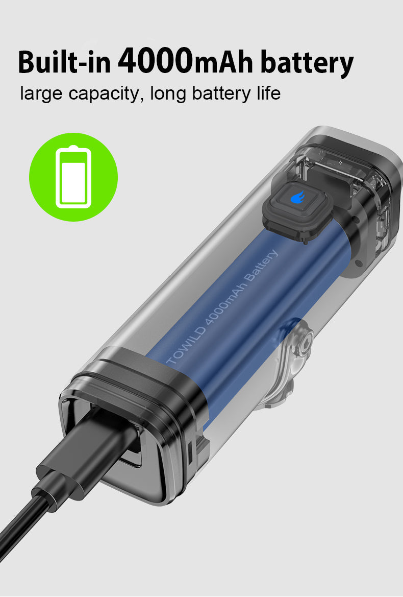 Farol de bicicleta TOWILD CL1000 para passeios noturnos compatível com Garmin/GoPro Mount farol de bicicleta brilhante de 1000 lúmens 4000mAh Bateria farol de bicicleta à prova d'água para passageiros