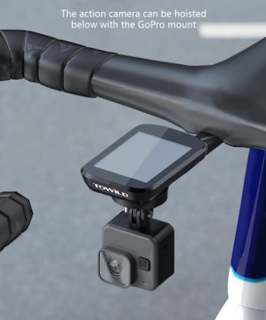 TOWILD Monte de extensão integrada para luz de computador de bicicleta e GoPro