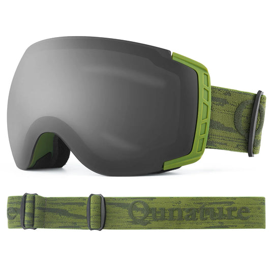 Óculos de esqui Qunature, óculos de snowboard, antiembaçante UV400 feminino/masculino para usuários de óculos