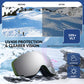 Óculos de esqui Qunature, óculos de snowboard, antiembaçante UV400 feminino/masculino para usuários de óculos