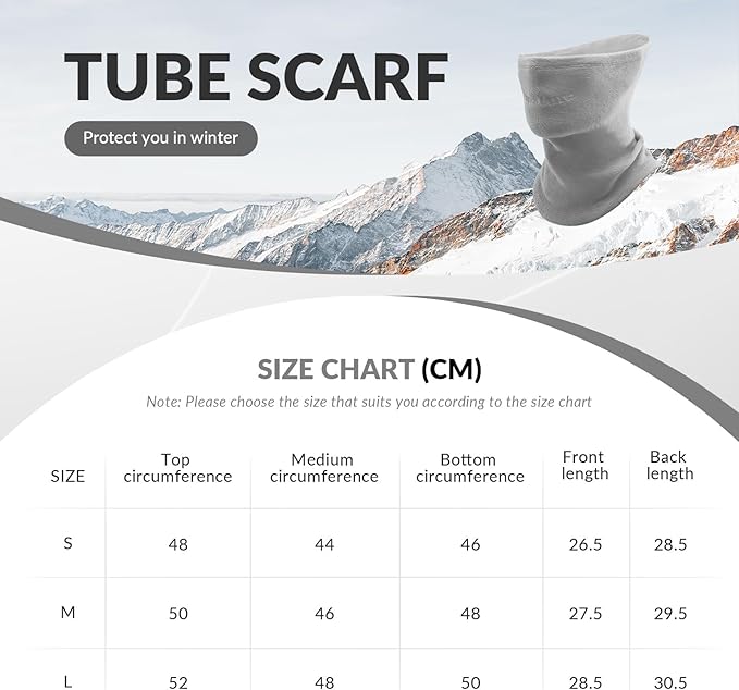 Qunature Cachecol térmico para pescoço, aquecedor de pescoço para inverno, lã grossa, à prova de vento, respirável, feminino e masculino, para esportes ao ar livre, esqui, corrida, ciclismo, snowboard