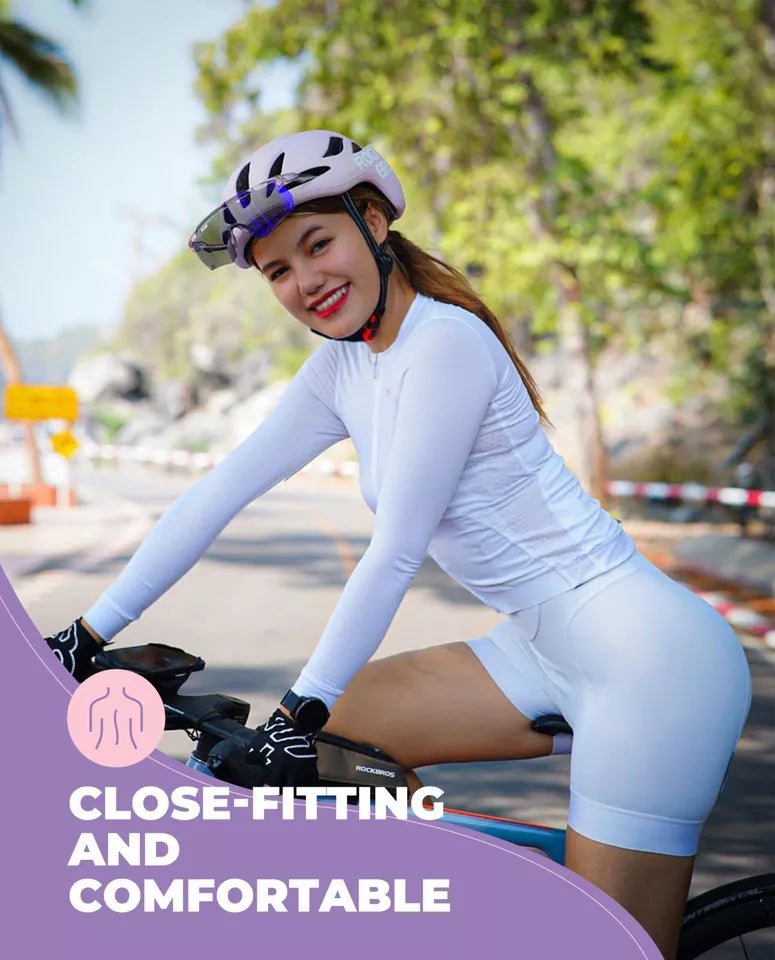 ROCKBROS TVI camisa de ciclismo manga comprida roupas de bicicleta respirável feminina