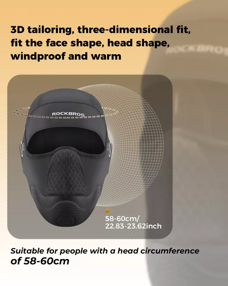 Balaclava para cabeça de motocicleta ROCKBROS Balaclavas de lã quente para bicicleta