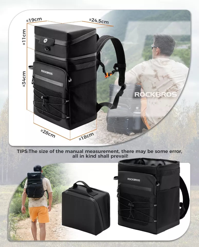 Mochila removível ROCKBROS Mochila multifuncional 3,5 + 14L para viagem ao ar livre