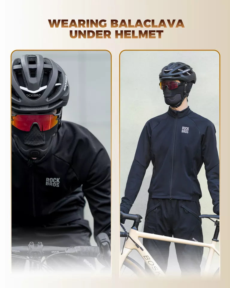 Balaclava para cabeça de motocicleta ROCKBROS Balaclavas de lã quente para bicicleta