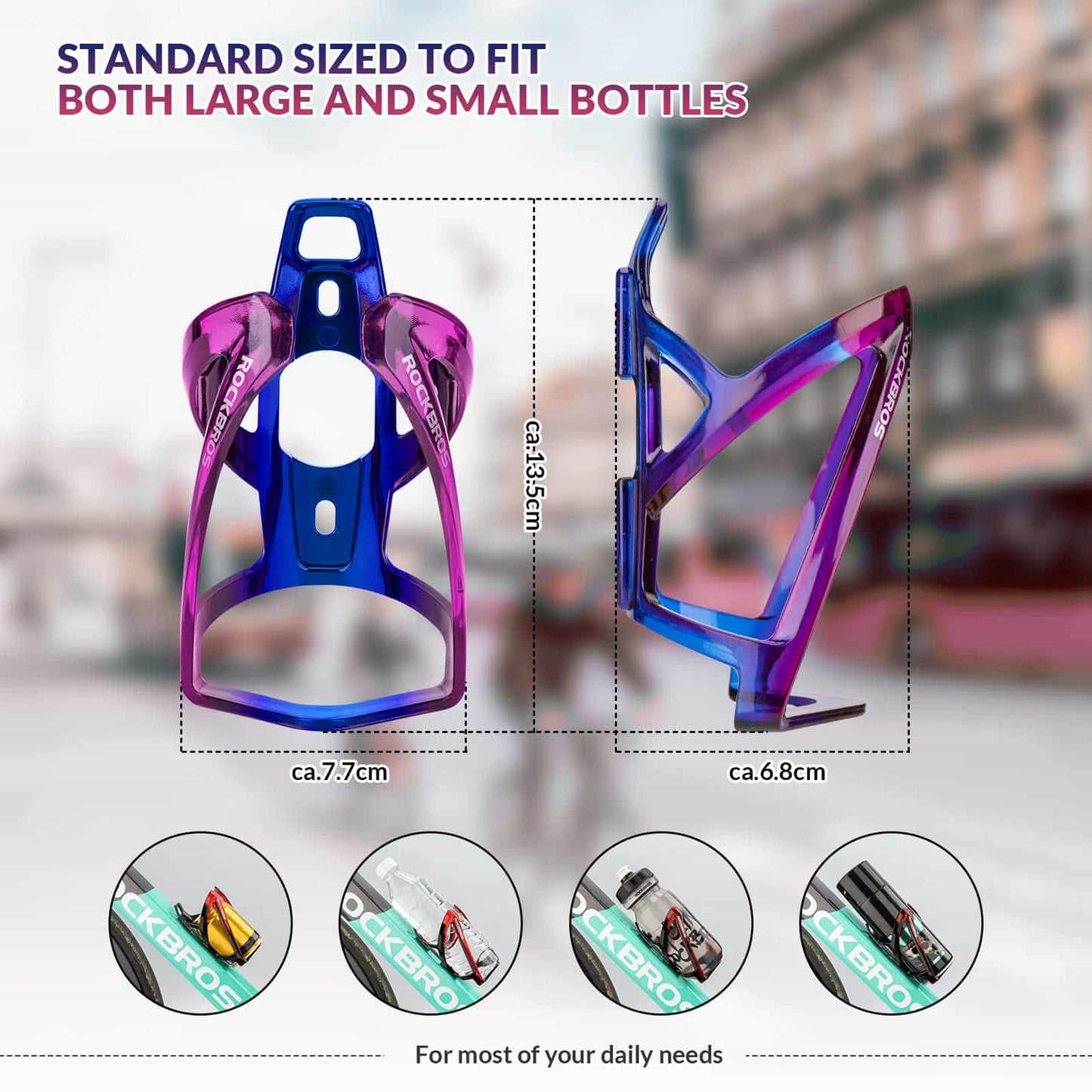 Suporte para garrafa de bicicleta em policarbonato leve de 35g da ROCKBROS