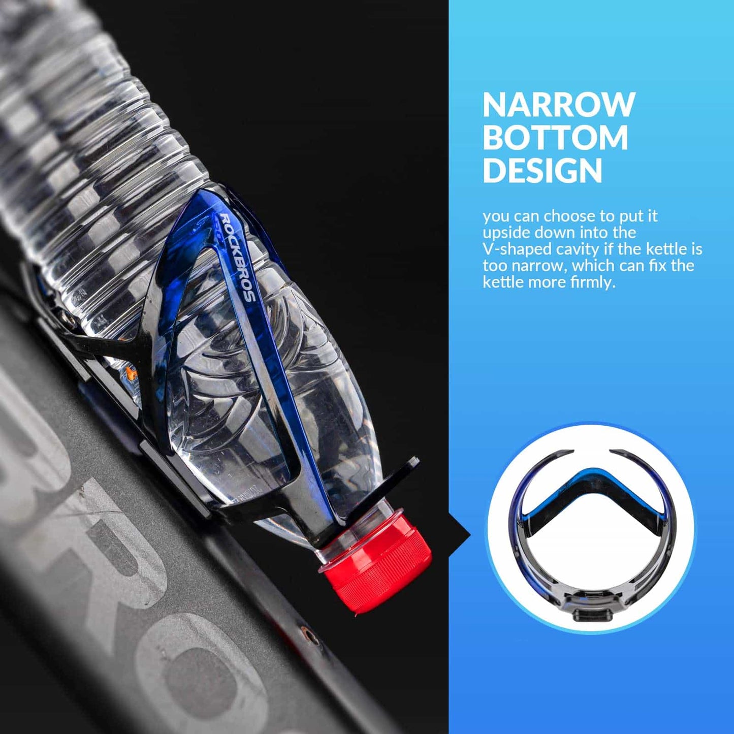 Suporte para garrafa de bicicleta em policarbonato leve de 35g da ROCKBROS