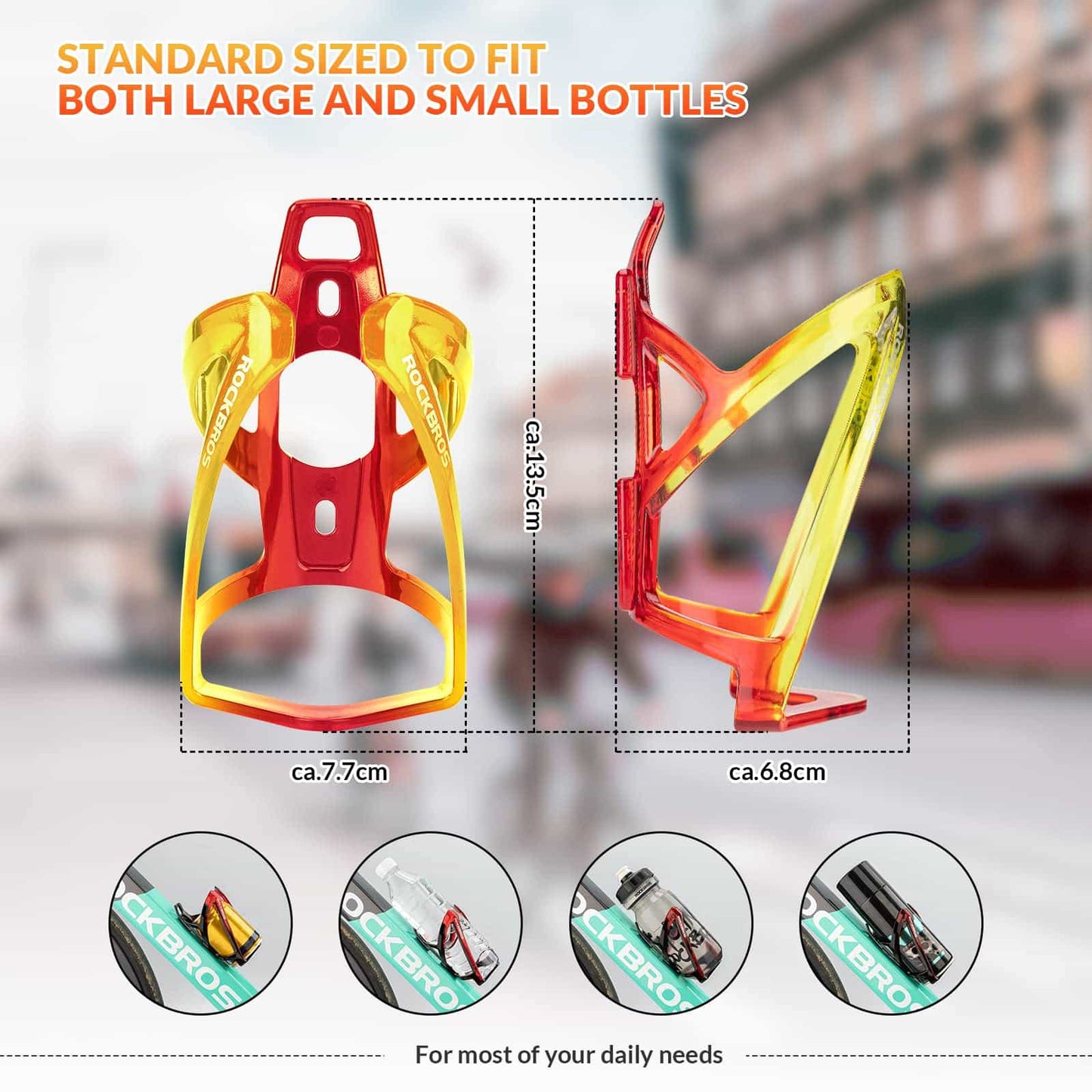 Suporte para garrafa de bicicleta em policarbonato leve de 35g da ROCKBROS