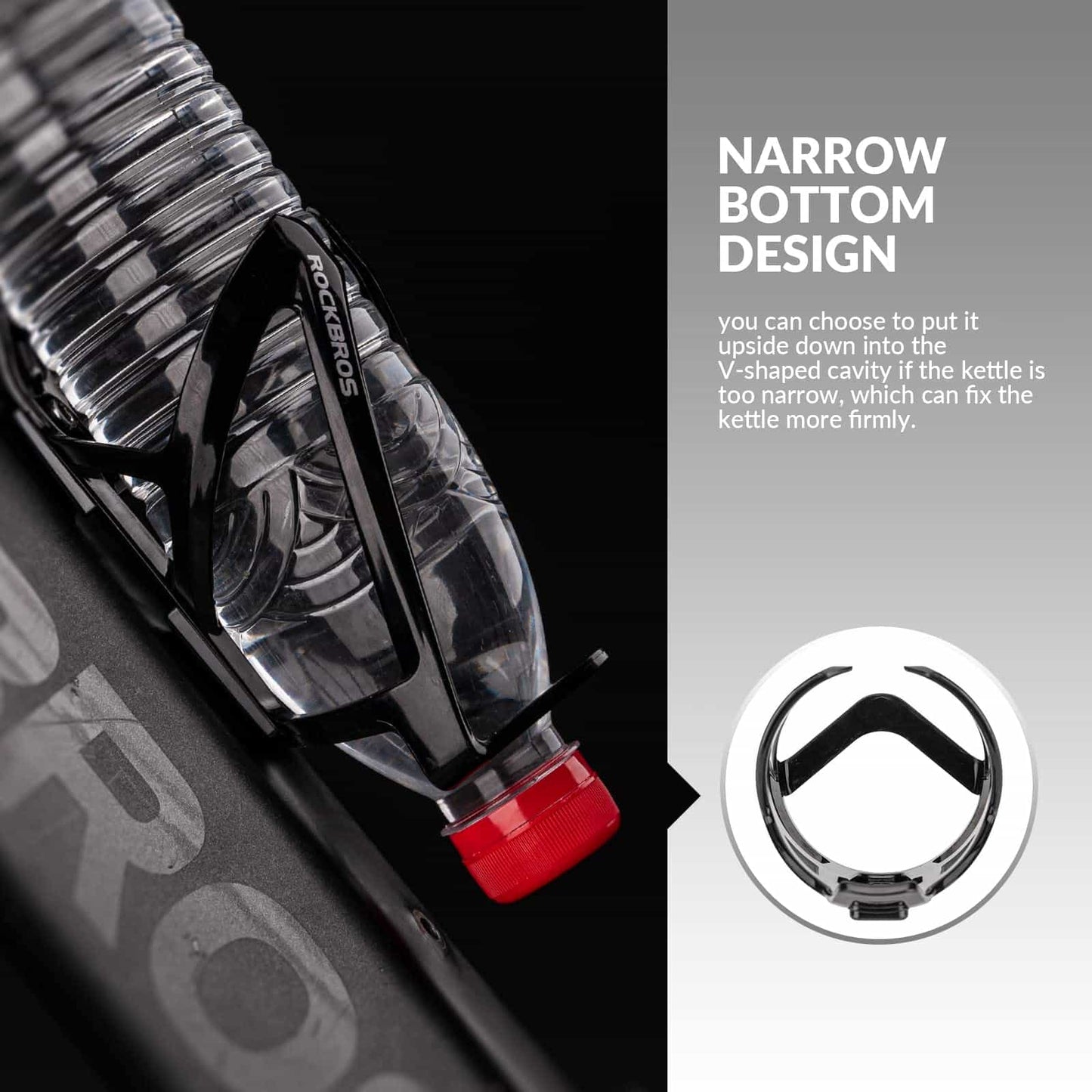 Suporte para garrafa de bicicleta em policarbonato leve de 35g da ROCKBROS