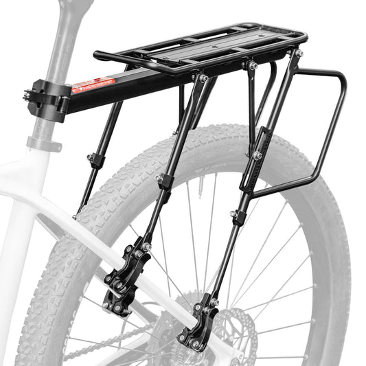 Bagageiro ajustável para bicicleta com sistema de liberação rápida e refletor, ROCKBROS