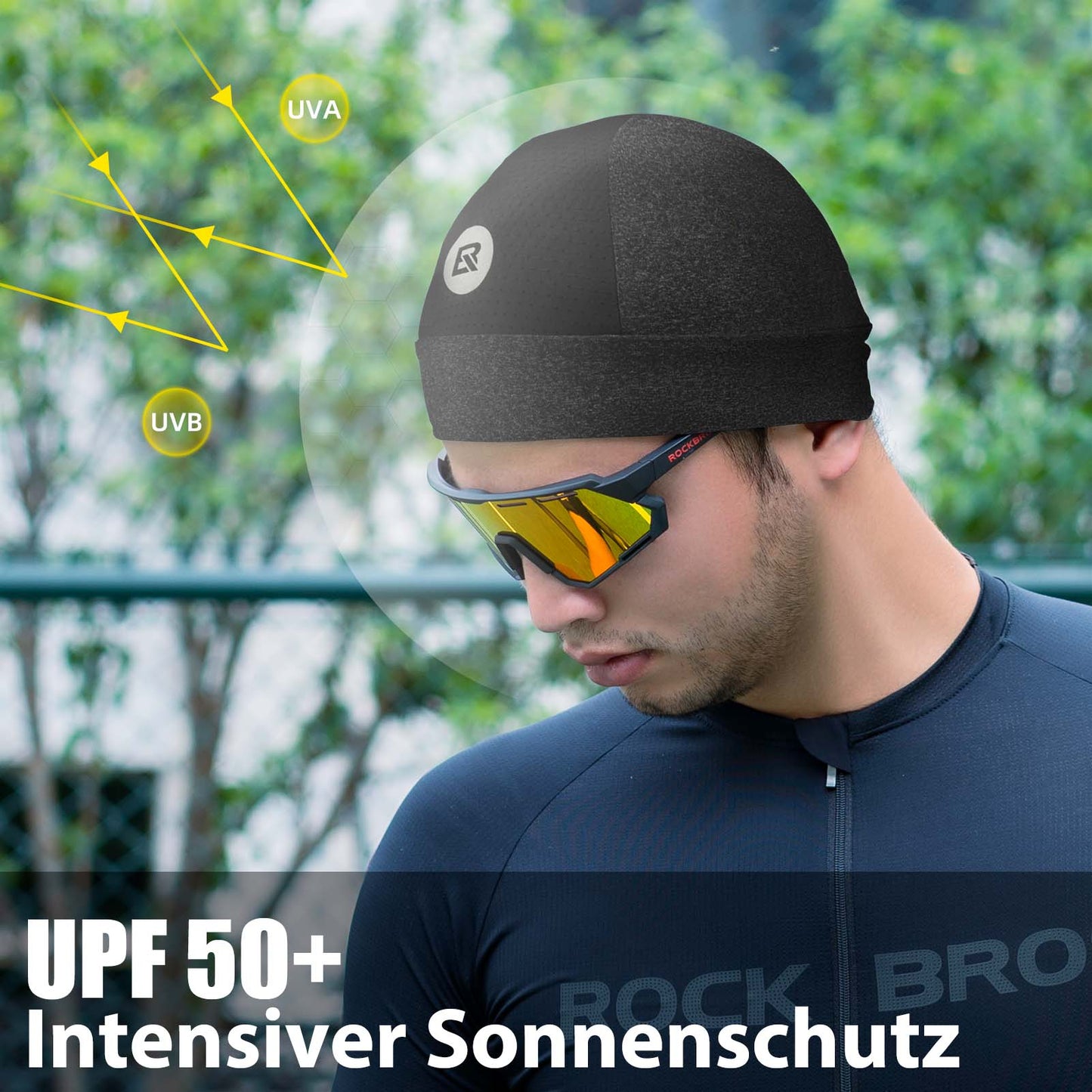 Boné de ciclismo de verão com proteção UV para corrida, masculino, tamanhos 50-64cm, ROCKBROS